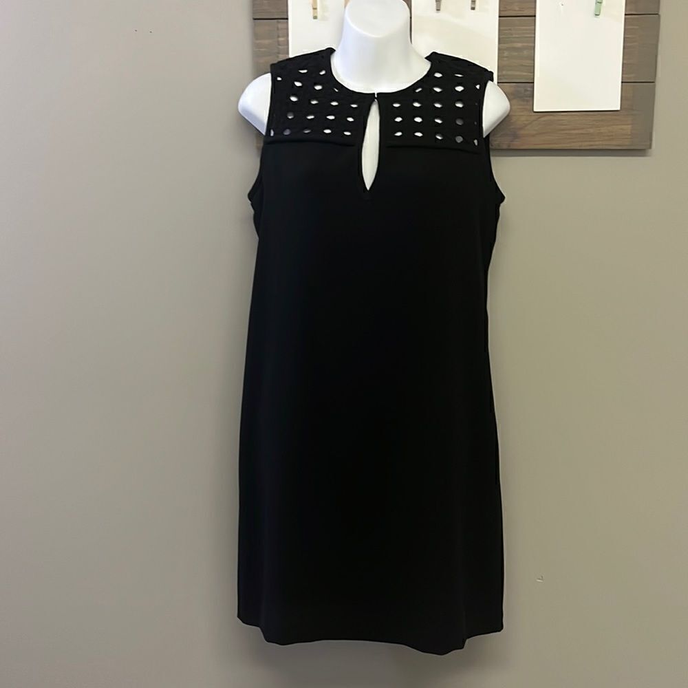 Diane von Furstenberg Black Sleeveless Pullover Sheath Dress w/ Braided Accent-4
